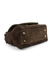 Сумка жіноча кросбоді на плече з ручкою з натуральної шкіри замші повсякденна середня модель F-IT-58333DB Фото