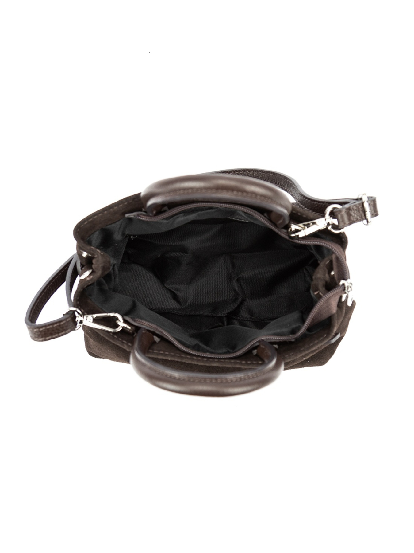 Сумка женская кроссбоди на плечо с ручкой из натуральной замши с акцентным ремешком модель F-IT-05253DB Фото