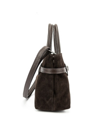 Сумка женская кроссбоди на плечо с ручкой из натуральной замши с акцентным ремешком модель F-IT-05253DB Фото