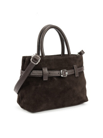 Сумка женская кроссбоди на плечо с ручкой из натуральной замши с акцентным ремешком модель F-IT-05253DB Фото