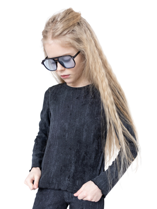 Лонгслив в рубчик с эффектом вываривания Sunny Embe модель 81089 Фото