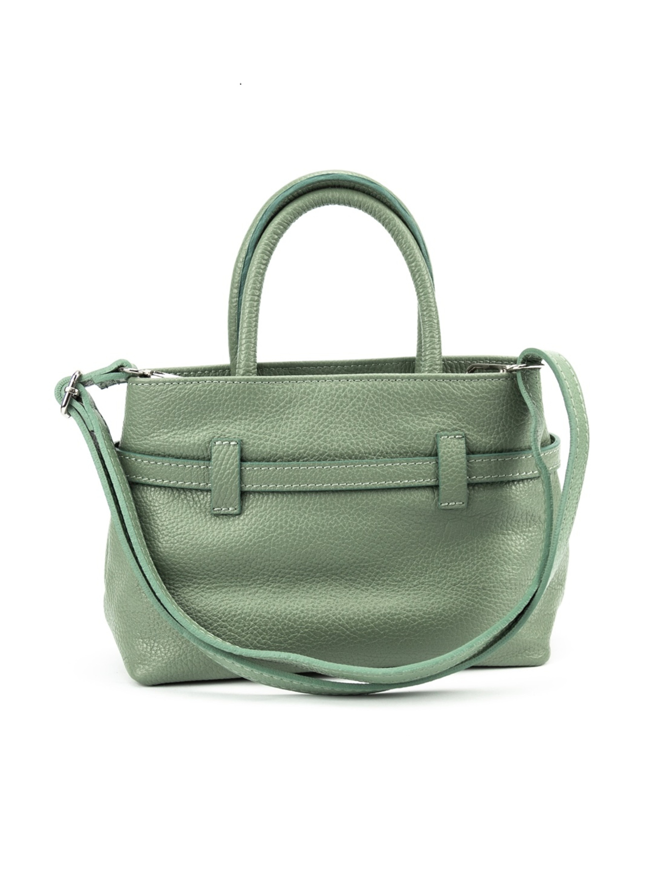 Сумка женская кроссбоди на плечо с ручкой из натуральной кожи с акцентным ремешком модель F-IT-0525M Фото