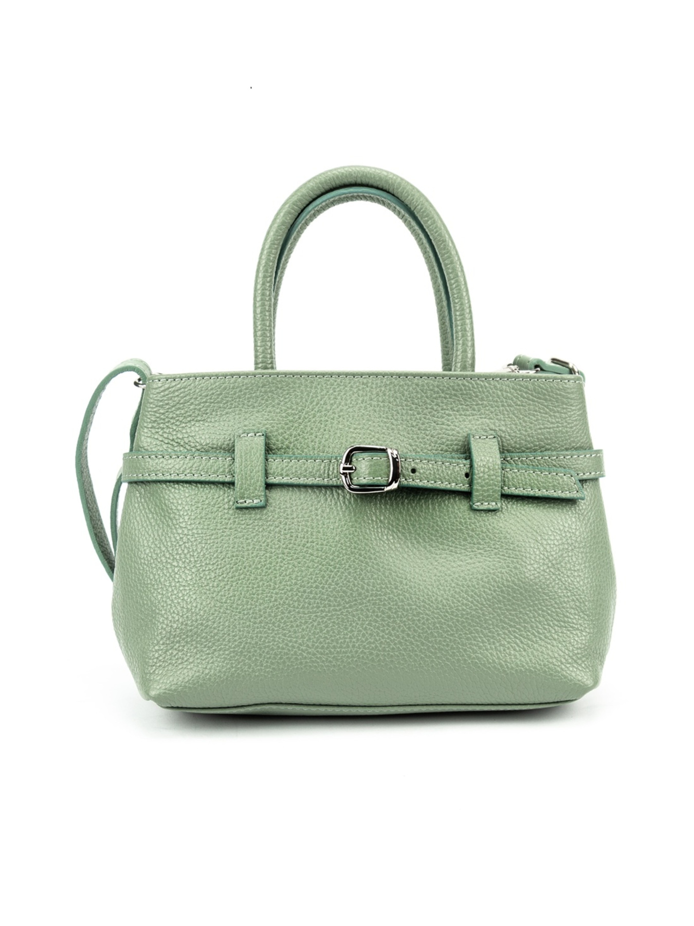 Сумка женская кроссбоди на плечо с ручкой из натуральной кожи с акцентным ремешком модель F-IT-0525M Фото