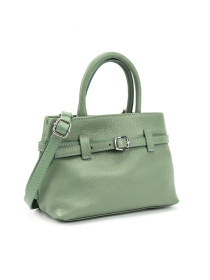 Сумка женская кроссбоди на плечо с ручкой из натуральной кожи с акцентным ремешком модель F-IT-0525M Фото