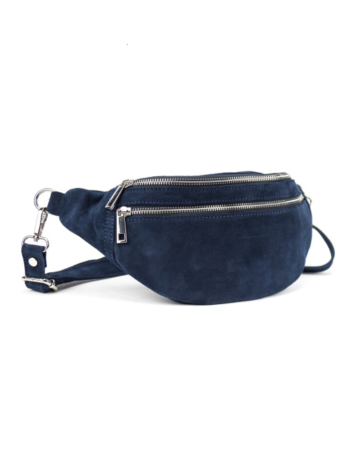 Сумка жіноча поясна через плече з натуральної замші повсякденна міська модель F-IT-98601BL Фото
