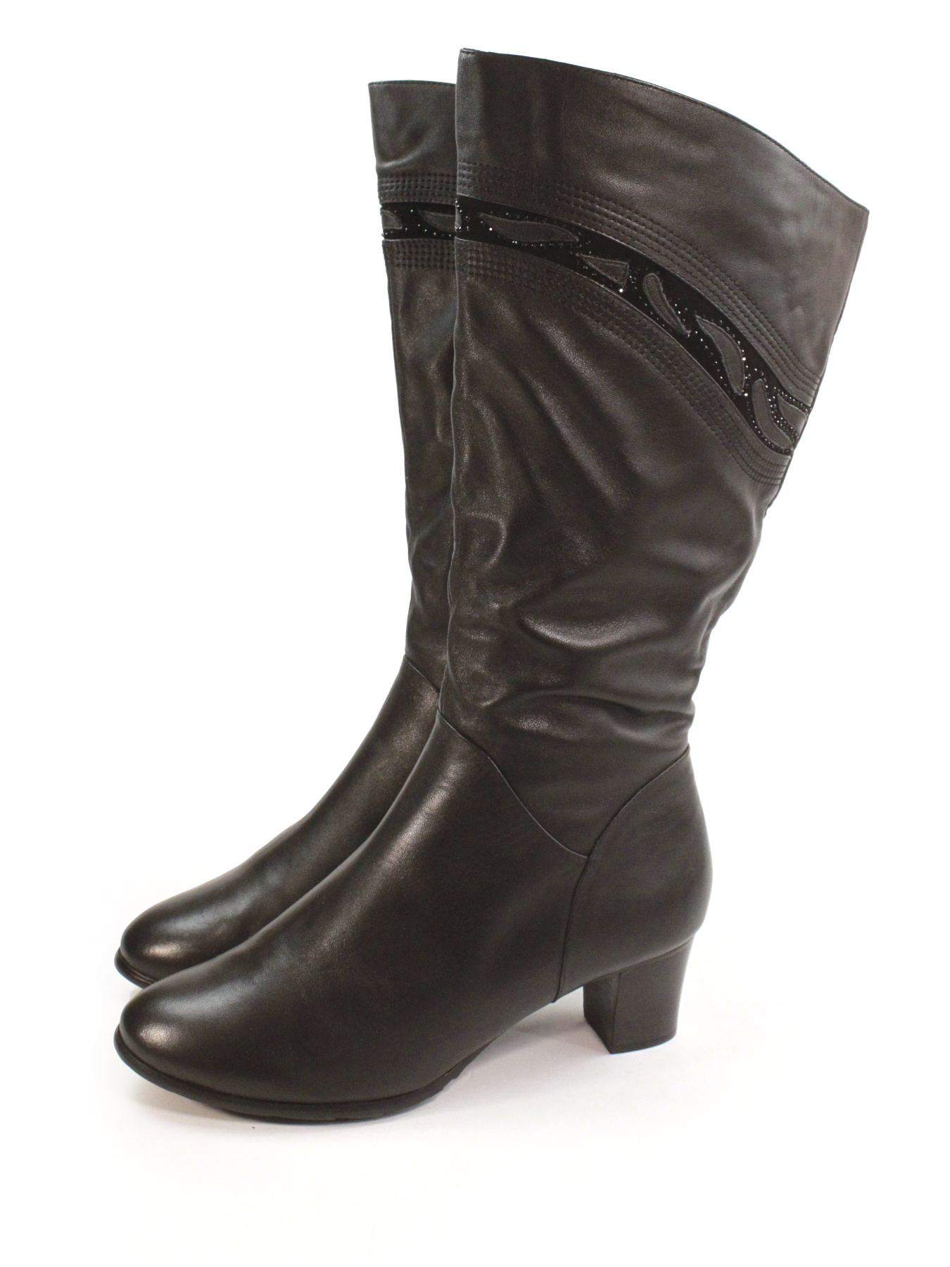 Зимові жіночі чоботи  з широкою халявою модель TF565-B1711BM-1B Фото