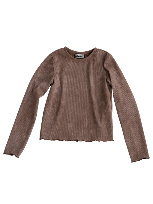 Лонгслив в рубчик с эффектом вываривания Sunny Embe модель 81089 Фото