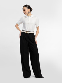 Брюки женские W01.03.02.615 Arber черные свободного прямого кроя модель W01.03.02.615 Фото