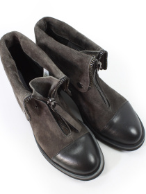 Жіночі замшеві черевики з декоративним відворотом та блискавкою модель X250-L83-R-4 Фото