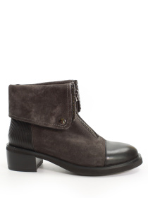 Жіночі замшеві черевики з декоративним відворотом та блискавкою модель X250-L83-R-4 Фото