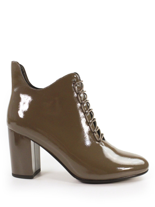Жіночі лаковані ботильйони на підборах модель F09-3806-031-coffee Фото