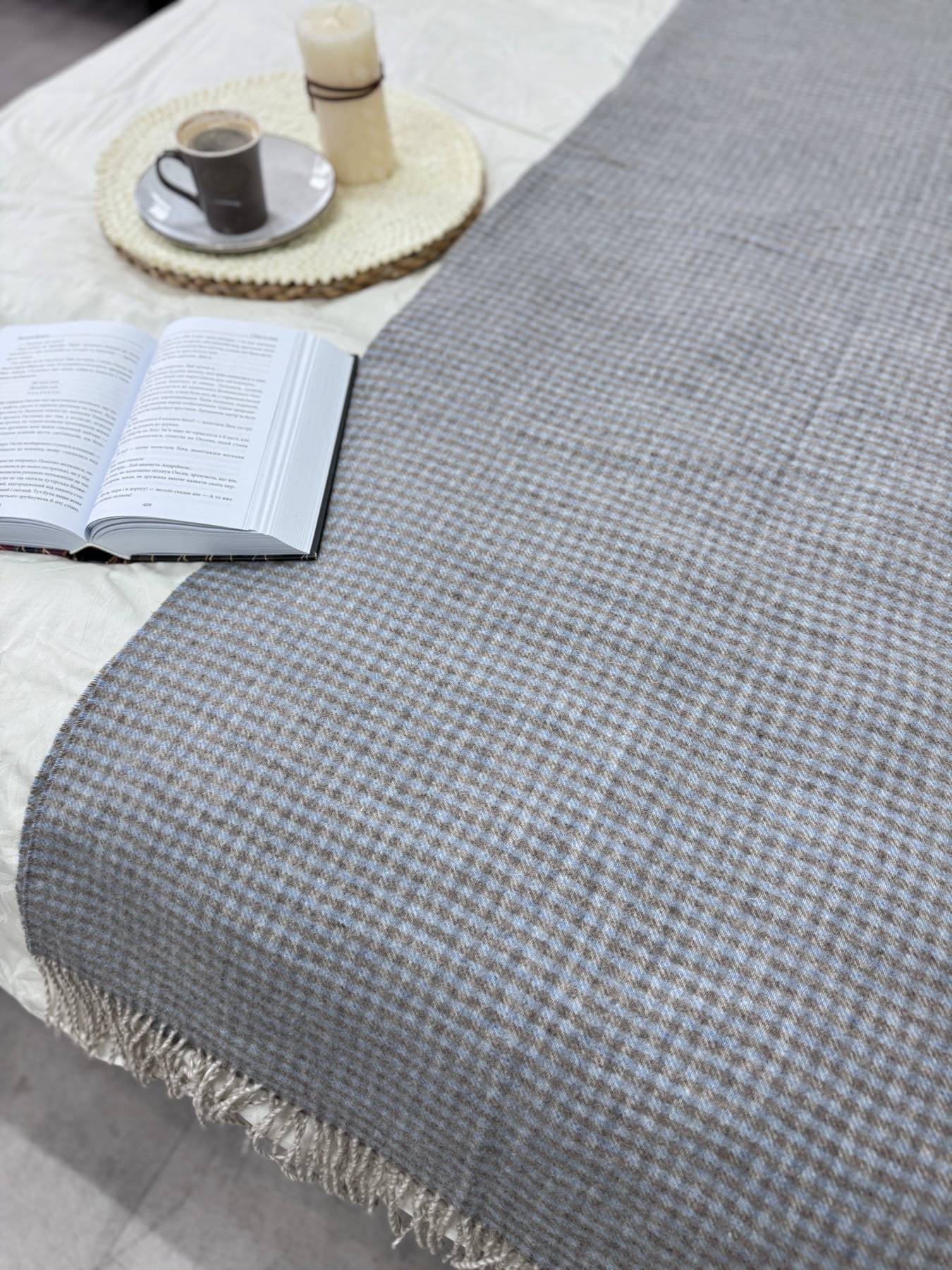 Плед вовняний з кашеміром Toscana Blue Ecotton модель 24616-6 Фото