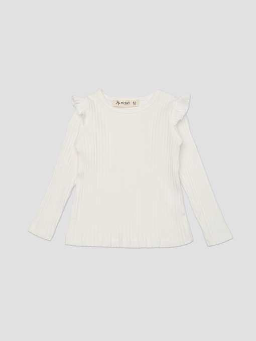 Футболка с длинным рукавом для девочки  цвет молочный ЦБ-00289662 модель ЦБ-00289662 Фото