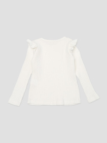 Футболка с длинным рукавом для девочки  цвет молочный ЦБ-00289662 модель ЦБ-00289662 Фото