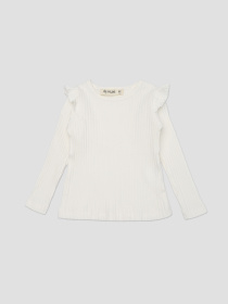 Футболка с длинным рукавом для девочки  цвет молочный ЦБ-00289662 модель ЦБ-00289662 Фото