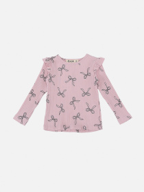 Футболка з довгим рукавом для дівчинки  колір рожевий ЦБ-00289663 модель ЦБ-00289663 Фото