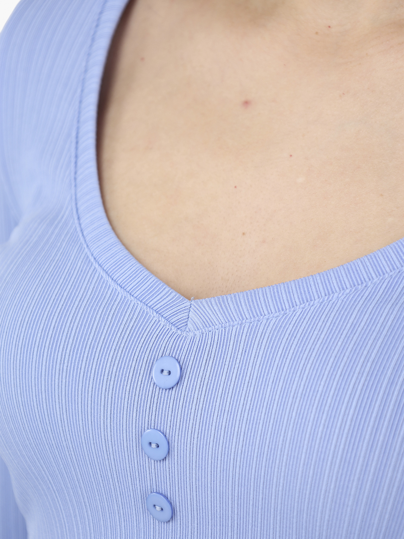 Футболка с длинным рукавом женская  цвет голубой ЦБ-00289691 модель ЦБ-00289691 Фото