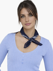 Футболка с длинным рукавом женская  цвет голубой ЦБ-00289691 модель ЦБ-00289691 Фото