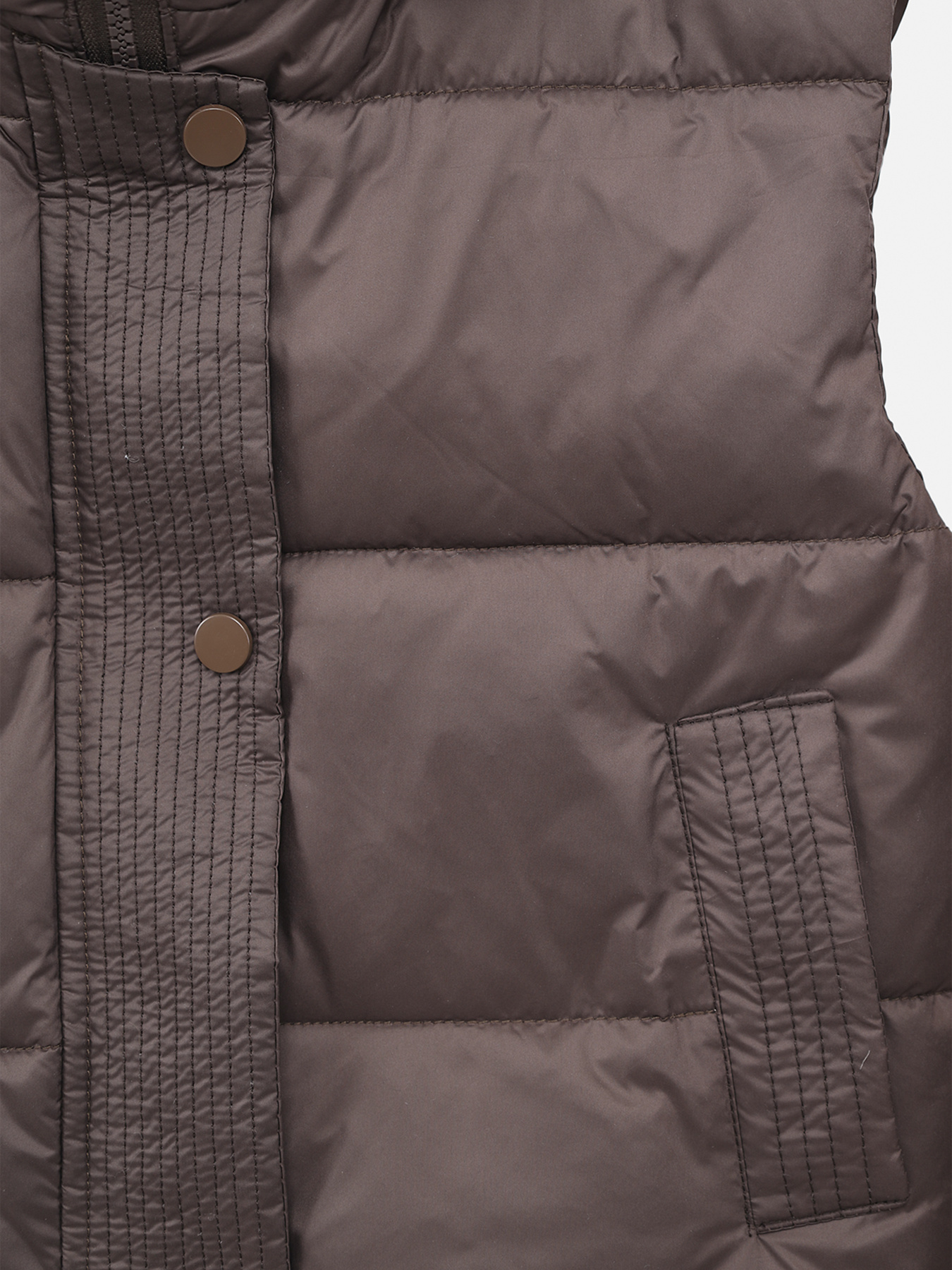 Жилет утеплённый для девочки  цвет коричневый ЦБ-00289743 модель ЦБ-00289743 Фото