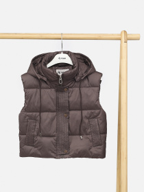 Жилет утеплённый для девочки  цвет коричневый ЦБ-00289743 модель ЦБ-00289743 Фото