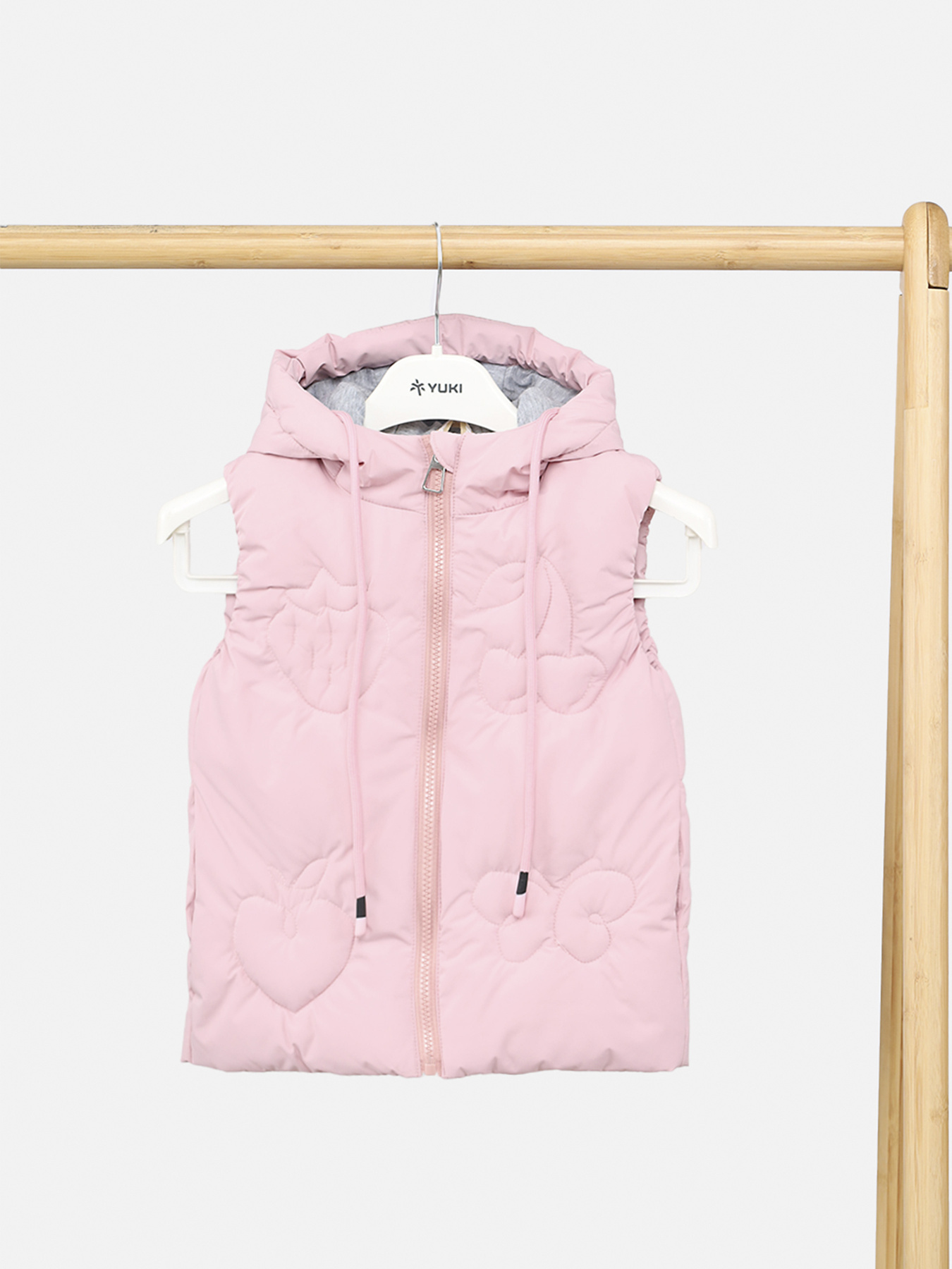 Жилет утеплённый для девочки  цвет розовый ЦБ-00289746 модель ЦБ-00289746 Фото