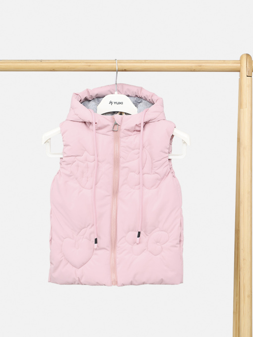 Жилет утеплённый для девочки  цвет розовый ЦБ-00289746 модель ЦБ-00289746 Фото