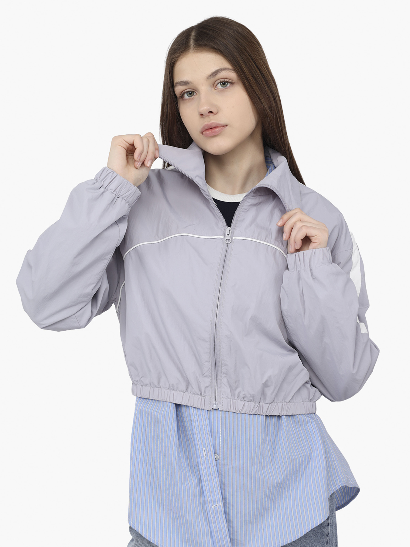 Вітровка жіноча  колір світло-сірий ЦБ-00290246 модель ЦБ-00290246 Фото