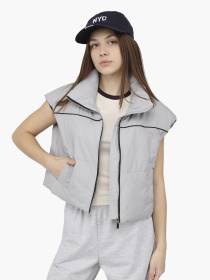 Жилет утеплённый женский  цвет светло-серый ЦБ-00290253 модель ЦБ-00290253 Фото