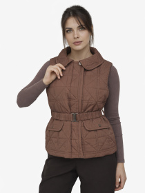 Жилет утеплённый женский  цвет коричневый ЦБ-00290255 модель ЦБ-00290255 Фото