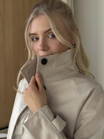 Плащ жіночий  колір бежевий ЦБ-00290257 модель ЦБ-00290257 Фото