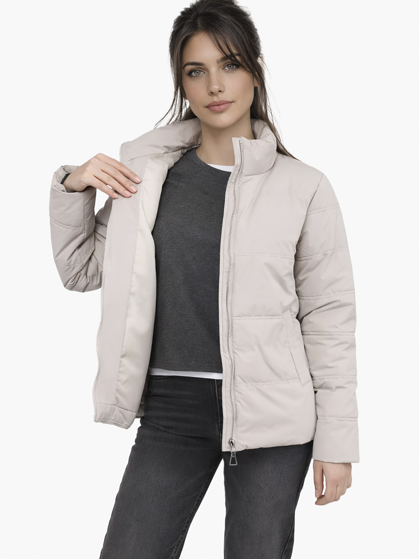 Куртка женская  цвет бежевый ЦБ-00290259 модель ЦБ-00290259 Фото