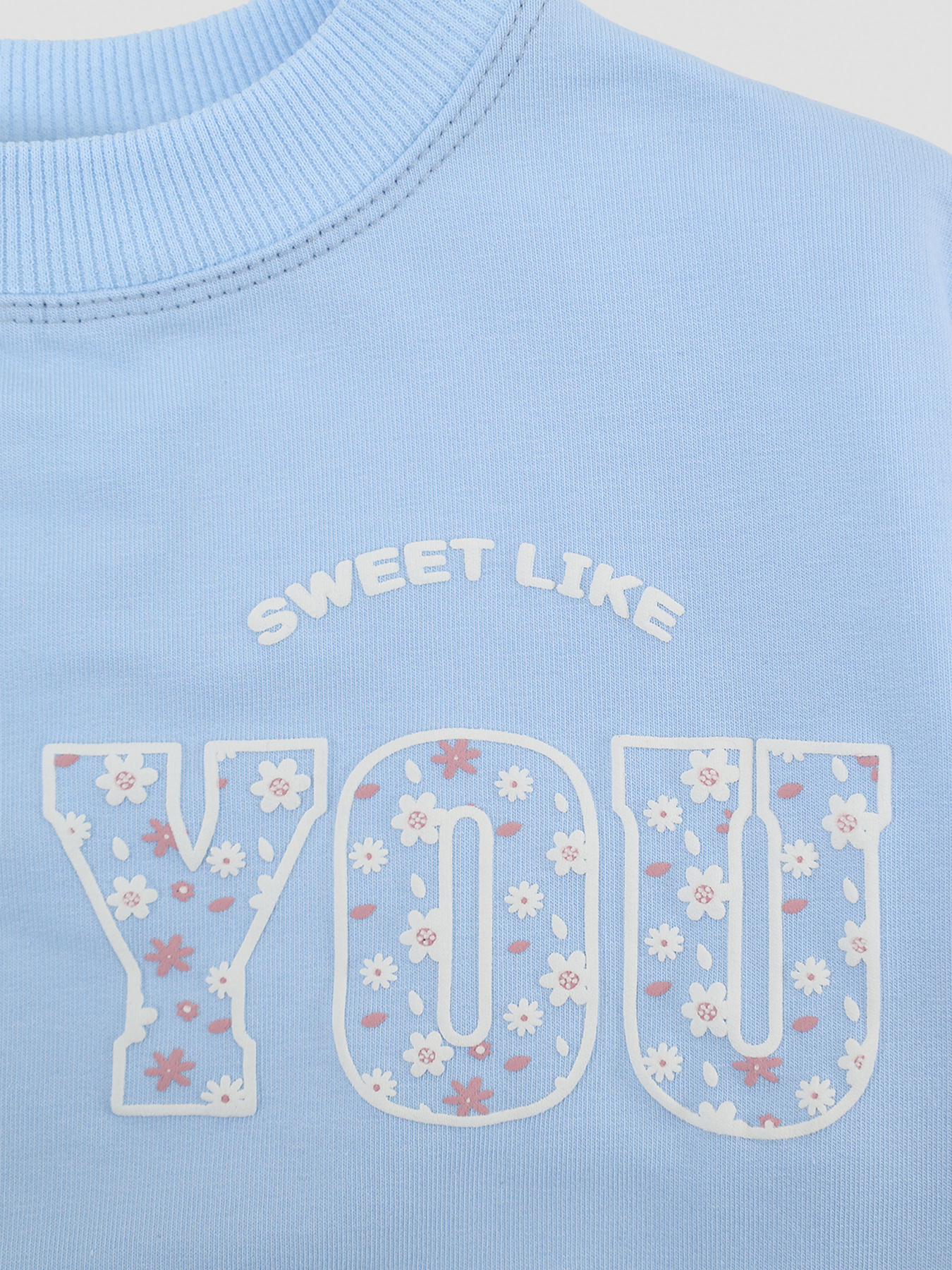 Світшот для дівчинки  колір блакитний ЦБ-00290406 модель ЦБ-00290406 Фото