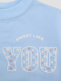 Світшот для дівчинки  колір блакитний ЦБ-00290406 модель ЦБ-00290406 Фото