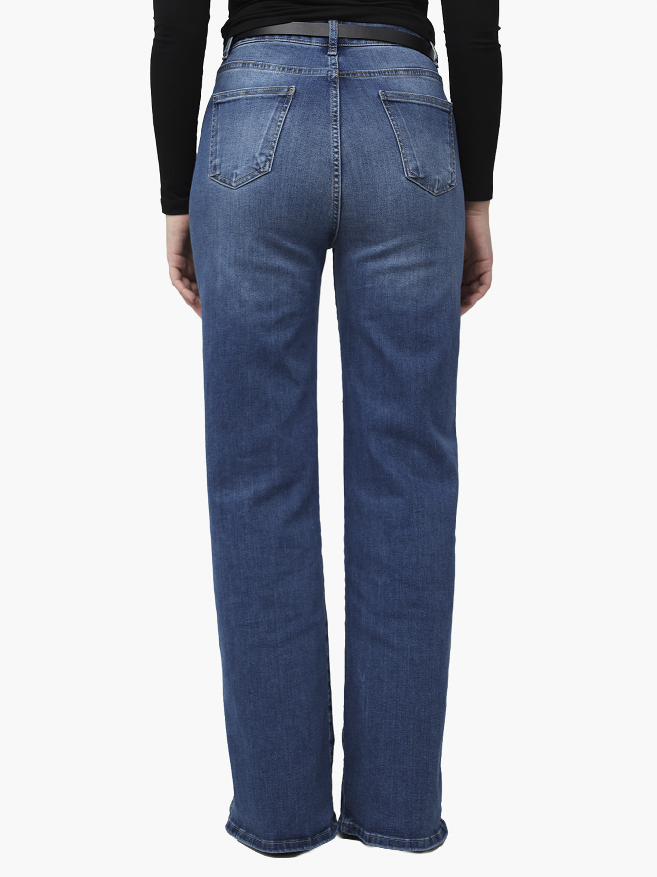 Джинсы wide leg женские  цвет синий ЦБ-00290480 модель ЦБ-00290480 Фото