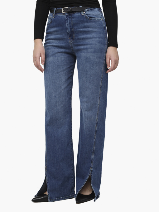 Джинсы wide leg женские  цвет синий ЦБ-00290480 модель ЦБ-00290480 Фото