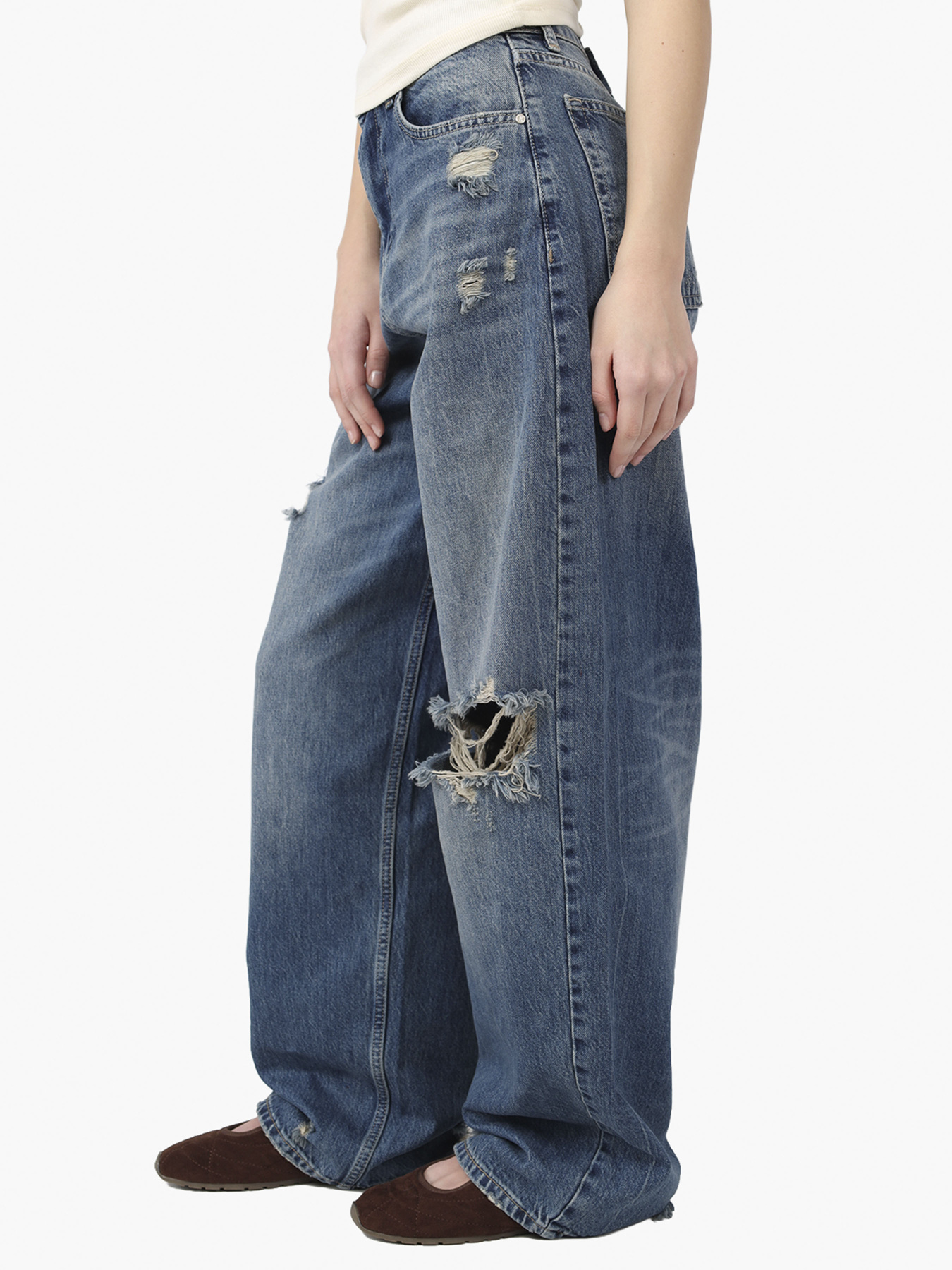 Широкие джинсы YUKI модель ЦБ-00290488 Фото