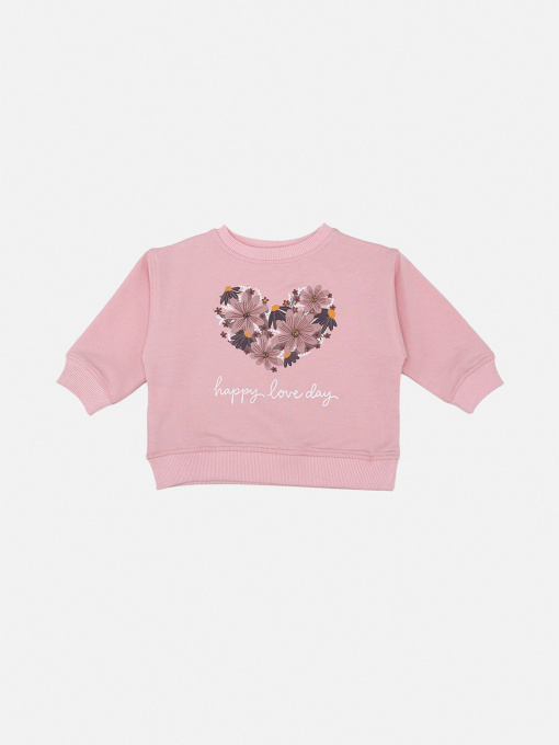 Світшот для дівчинки  колір рожевий ЦБ-00290543 модель ЦБ-00290543 Фото