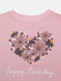 Світшот для дівчинки  колір рожевий ЦБ-00290543 модель ЦБ-00290543 Фото