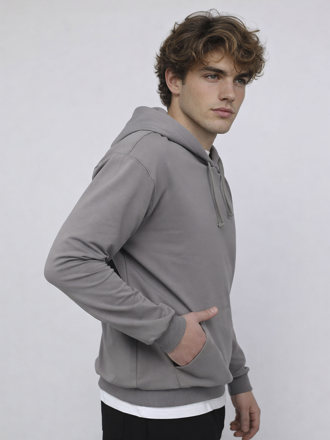 Худі чоловічий  колір сірий ЦБ-00290664 модель ЦБ-00290664 Фото