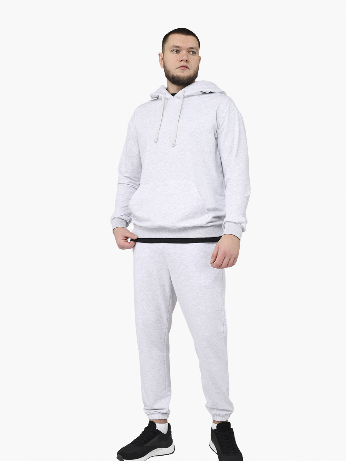 Худи мужское  цвет светло-серый ЦБ-00290665 модель ЦБ-00290665 Фото