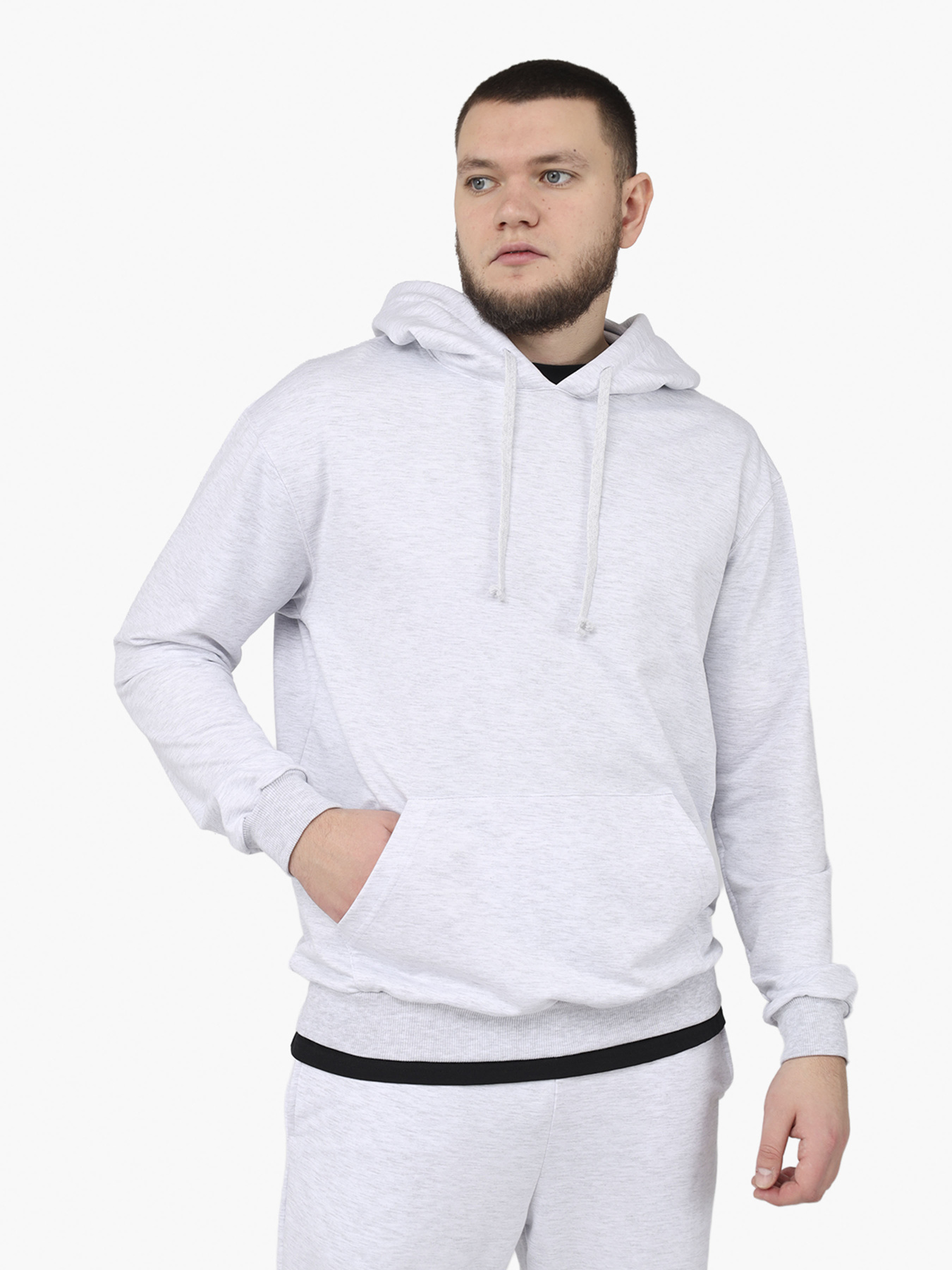 Худи мужское  цвет светло-серый ЦБ-00290665 модель ЦБ-00290665 Фото