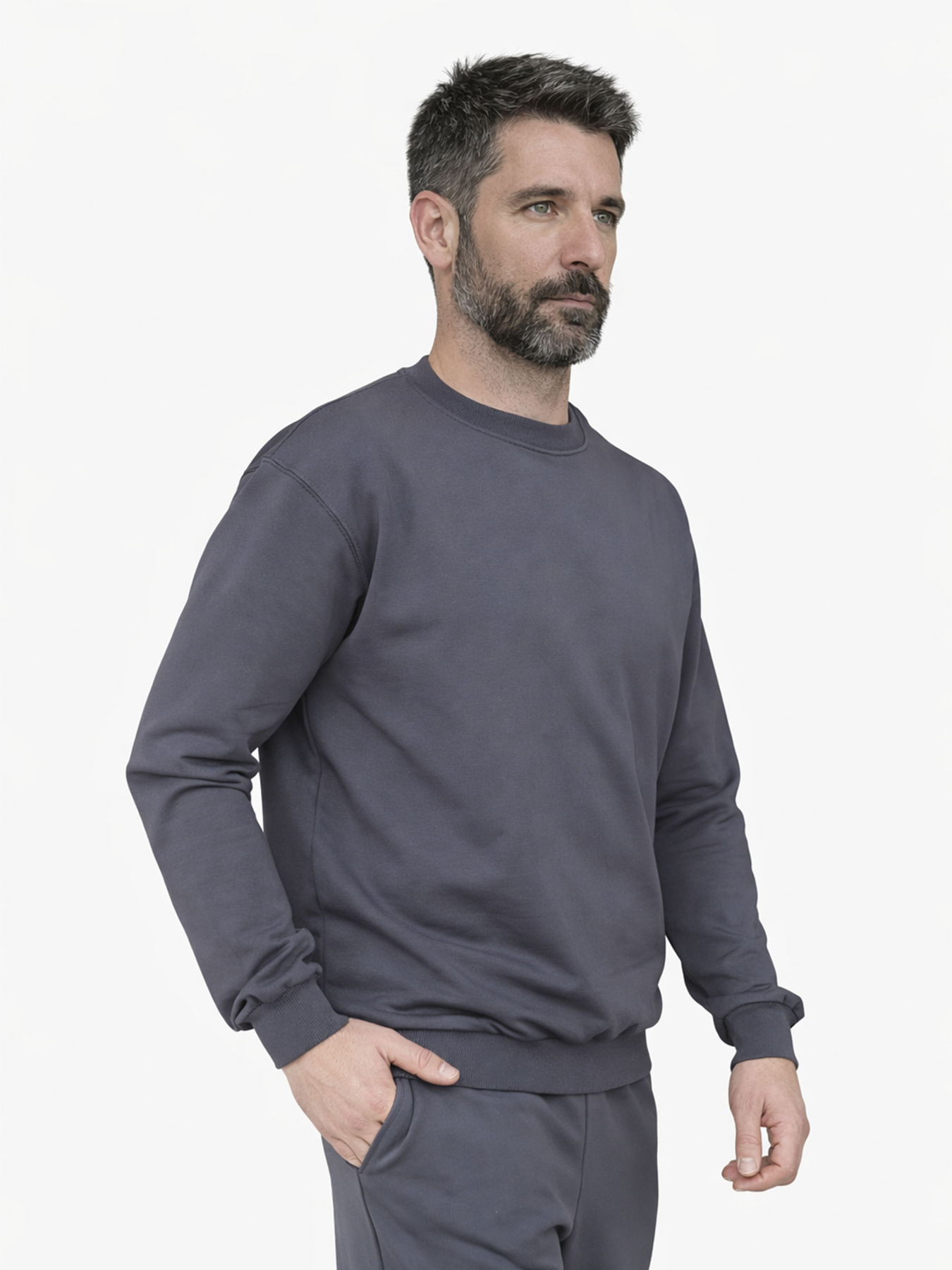 Світшот чоловічий  колір темно-сірий ЦБ-00290667 модель ЦБ-00290667 Фото