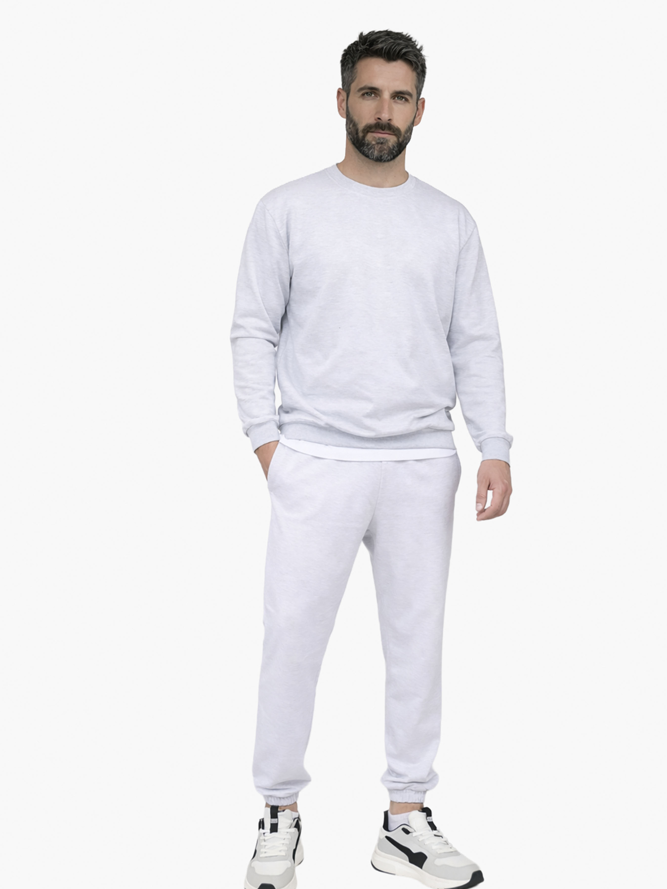 Світшот чоловічий  колір світло-сірий ЦБ-00290668 модель ЦБ-00290668 Фото