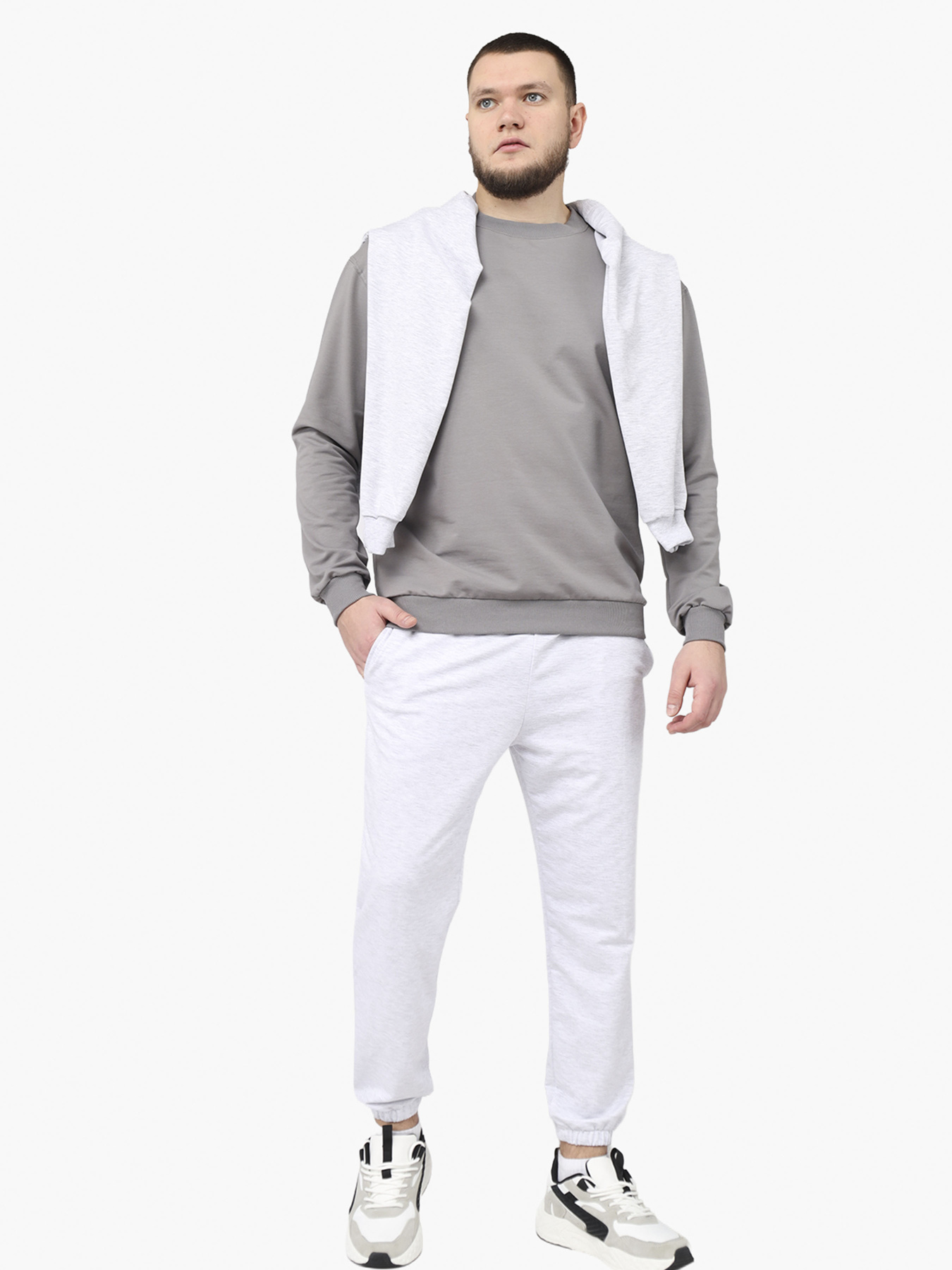 Світшот чоловічий  колір сірий ЦБ-00290669 модель ЦБ-00290669 Фото