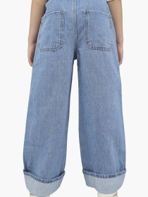 Джинси wide leg для дівчинки  колір блакитний ЦБ-00290688 модель ЦБ-00290688 Фото