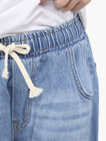 Джинси wide leg для дівчинки  колір блакитний ЦБ-00290688 модель ЦБ-00290688 Фото