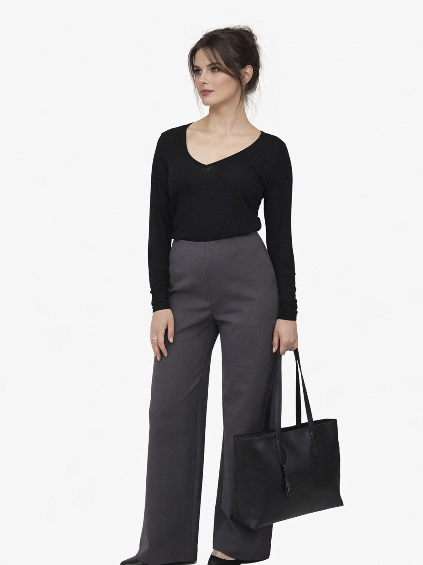 Брюки женские  цвет темно-серый ЦБ-00290883 модель ЦБ-00290883 Фото