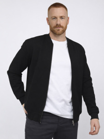 Мужская кофта на молнии  цвет черный ЦБ-00290889 модель ЦБ-00290889 Фото