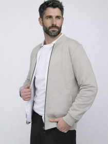 Мужская кофта на молнии  цвет серый ЦБ-00290890 модель ЦБ-00290890 Фото