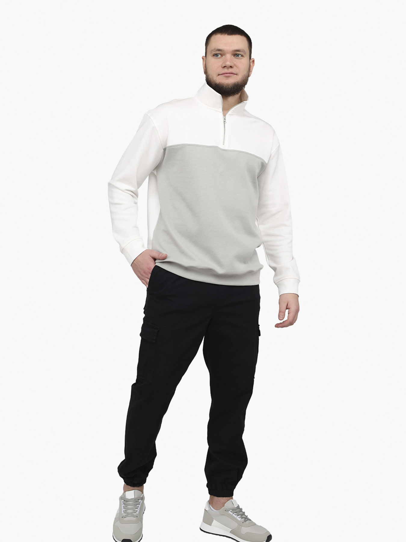 Світшот чоловічий  колір молочний ЦБ-00291037 модель ЦБ-00291037 Фото